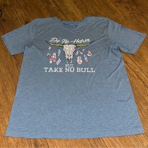 Do No Harm Take No Bull Blue Graphic Tee